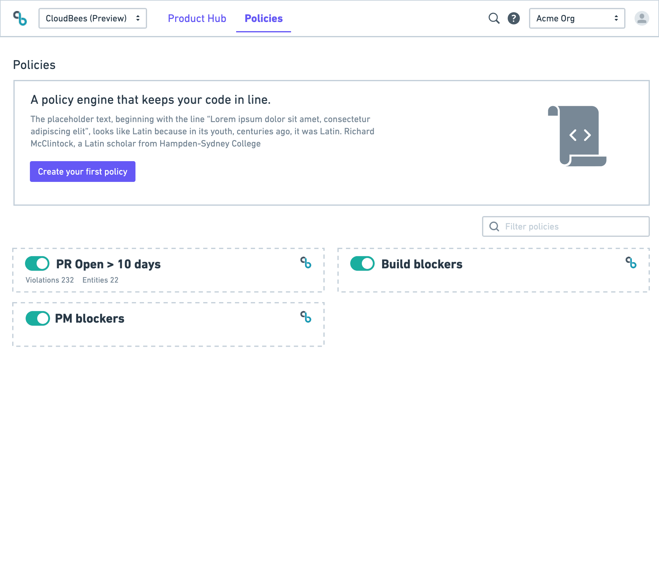 Wireframing the Policy Engine